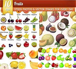 100多种矢量的水果素材：Fruits, 10 x EPS